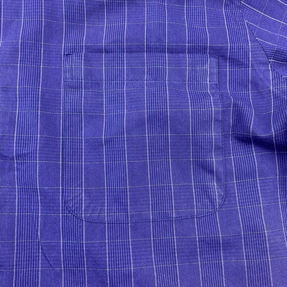 Calvin Klein Formal Shirt Men 15.5 34/35 Purple Checkered Button Up Long Sleeve - Picture 3 of 9